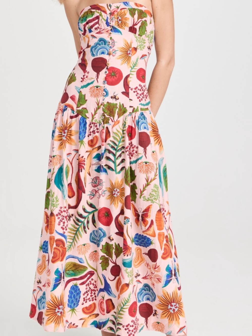FARM Rio Bright Farm Beige Strapless Maxi Dress - Picture 6 of 8